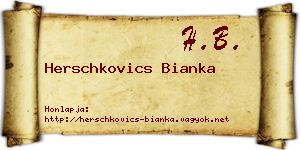 Herschkovics Bianka névjegykártya